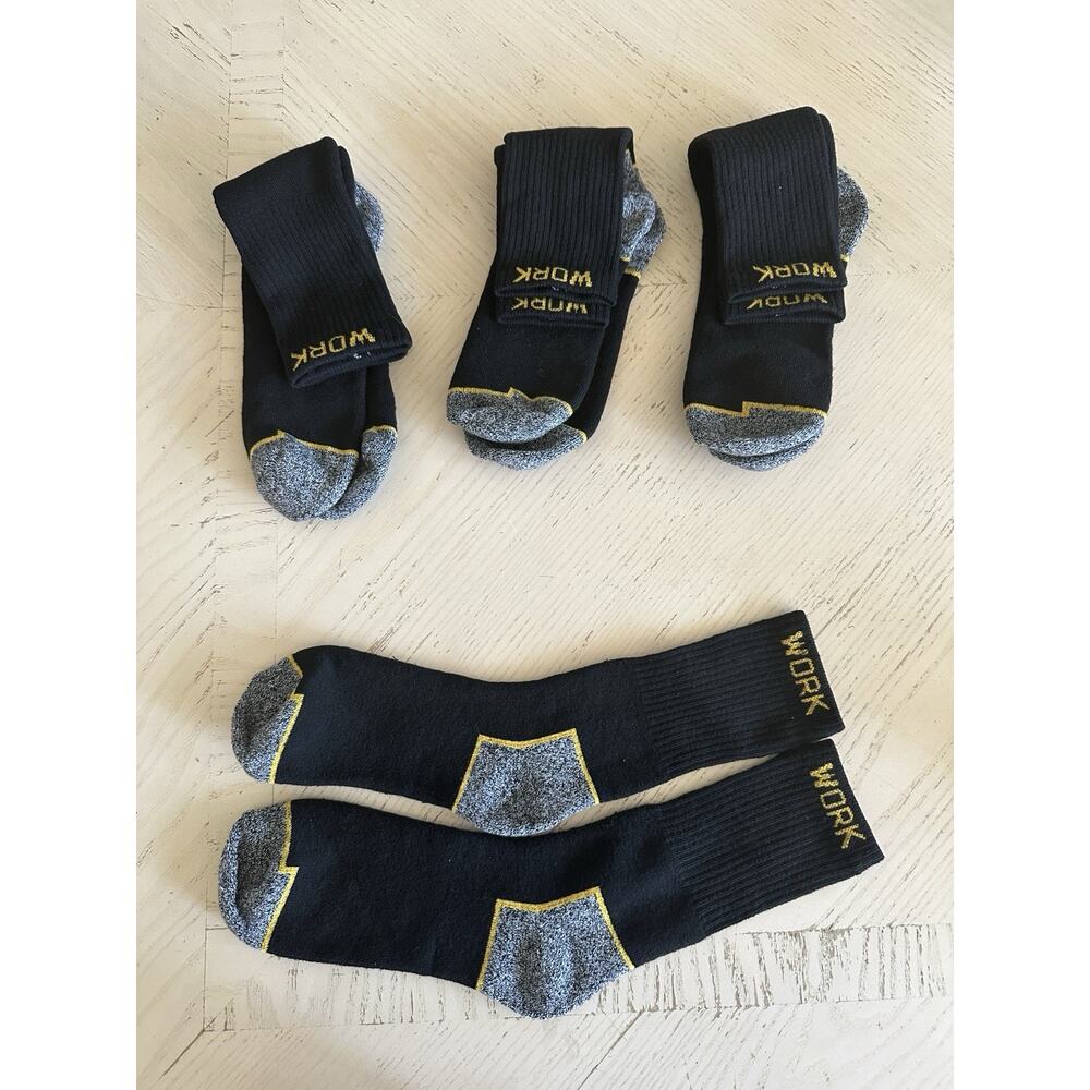 4 Pairs WORK Men's Quarter Socks Black See Images For Size